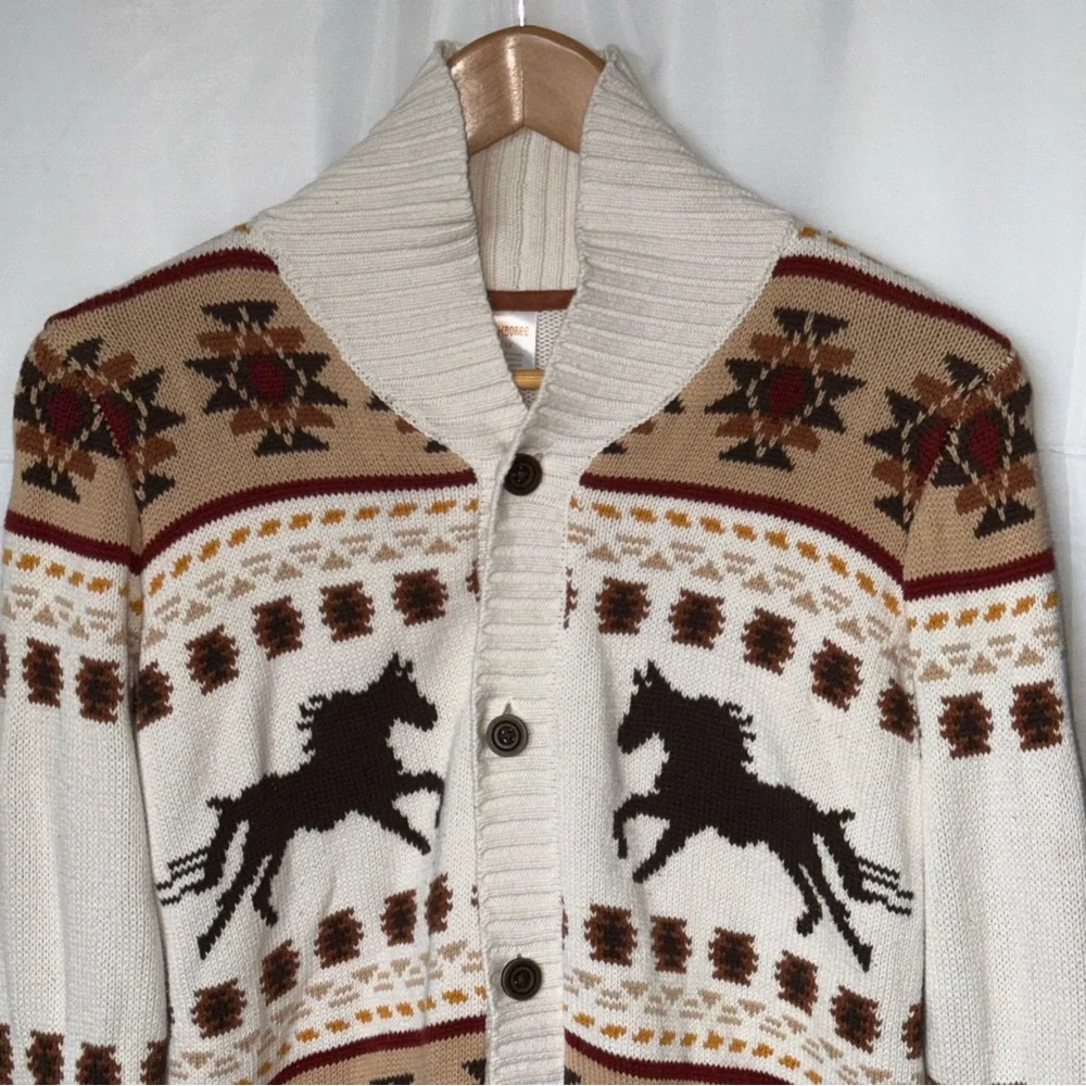 GYMBOREE  Boys Horse Cardigan - Western Skies - Size 12